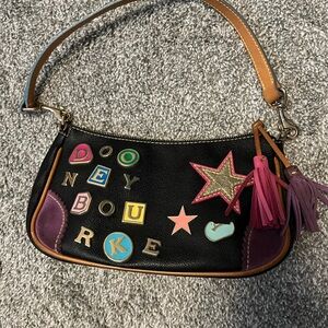 Dooney & Bourke Lindsay Lohan vintage Black Bag with Multicolor Zipper
